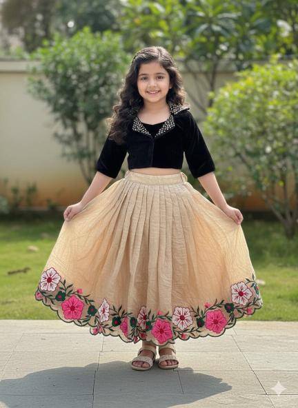 Velvet Collar Silk Black Kids fashion wholesale Mumbai